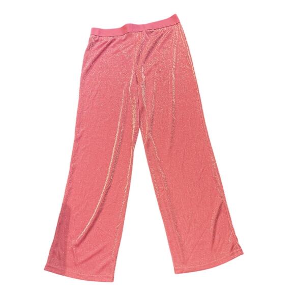 NWT Juicy Couture Pink Metallic Sparkle Lounge Pants Sz Medium Rare Hard to Find - Picture 2 of 6